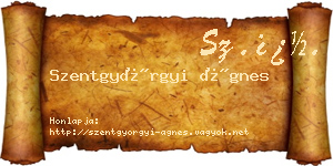 Szentgyörgyi Ágnes névjegykártya