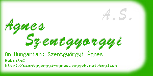 agnes szentgyorgyi business card