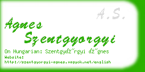 agnes szentgyorgyi business card